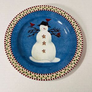 Debbie Mumm Snowman Salad Plate By Sakura   8 1/4 “